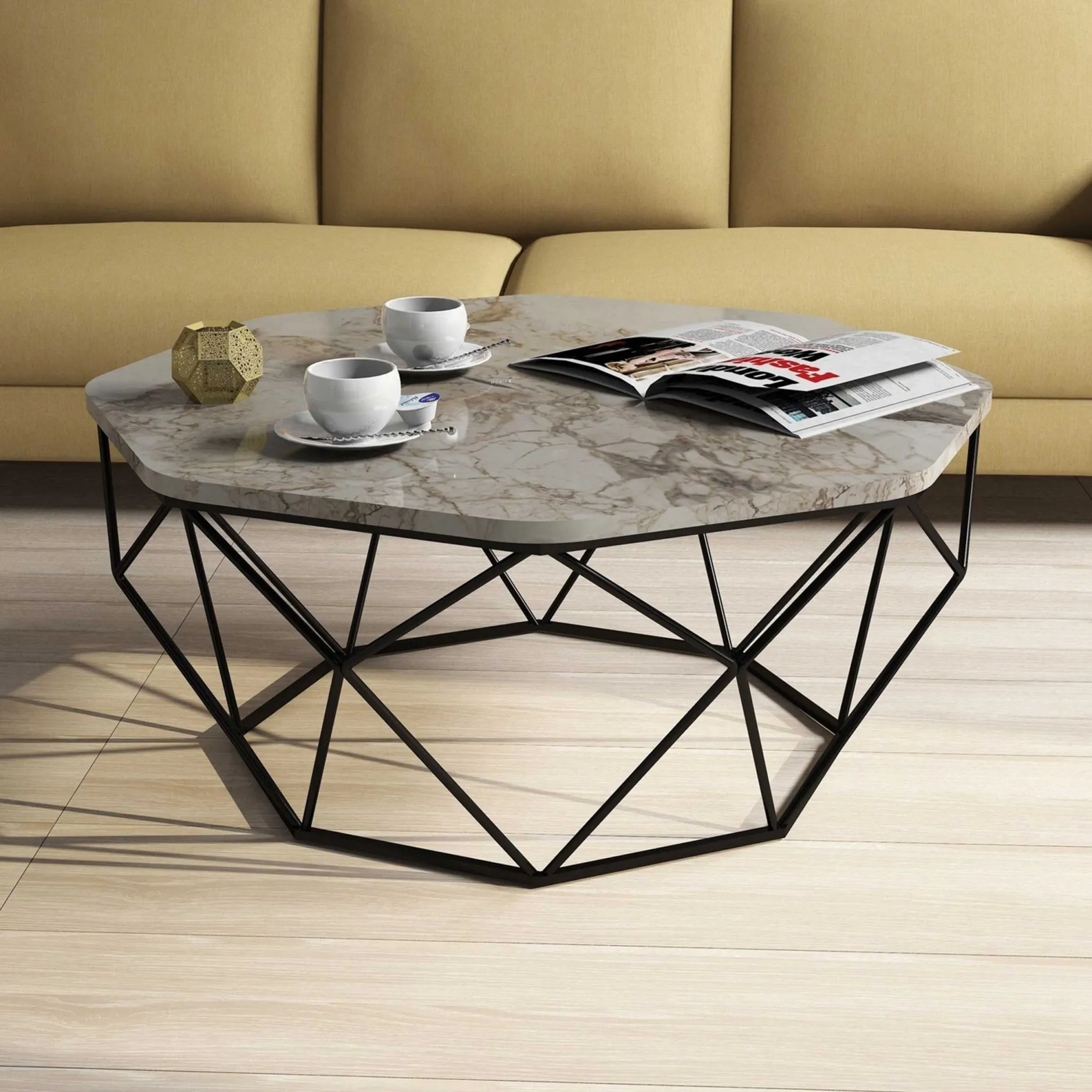 Diamond Couchtisch | 100 % MELAMIN | Weiß