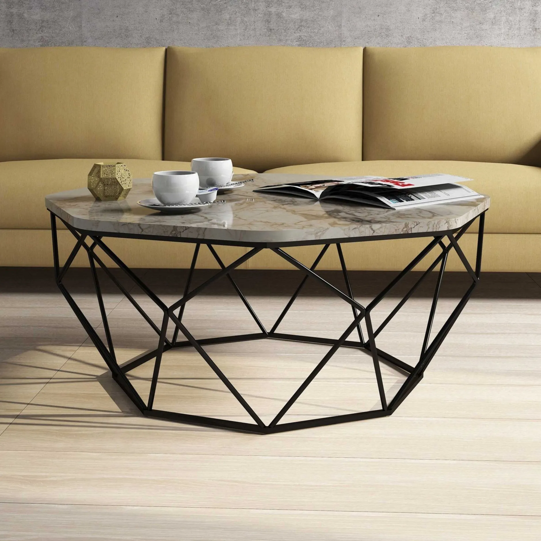 Diamond Couchtisch | 100 % MELAMIN | Weiß