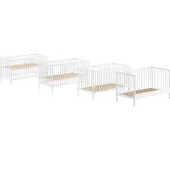 DinoKleinkindzimmer : Kleinkindbett 70x140cm und Wickeltisch - Kiefer weiß
