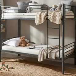 Dixie Etagenbett 90x200cm - Metall - mattschwarz