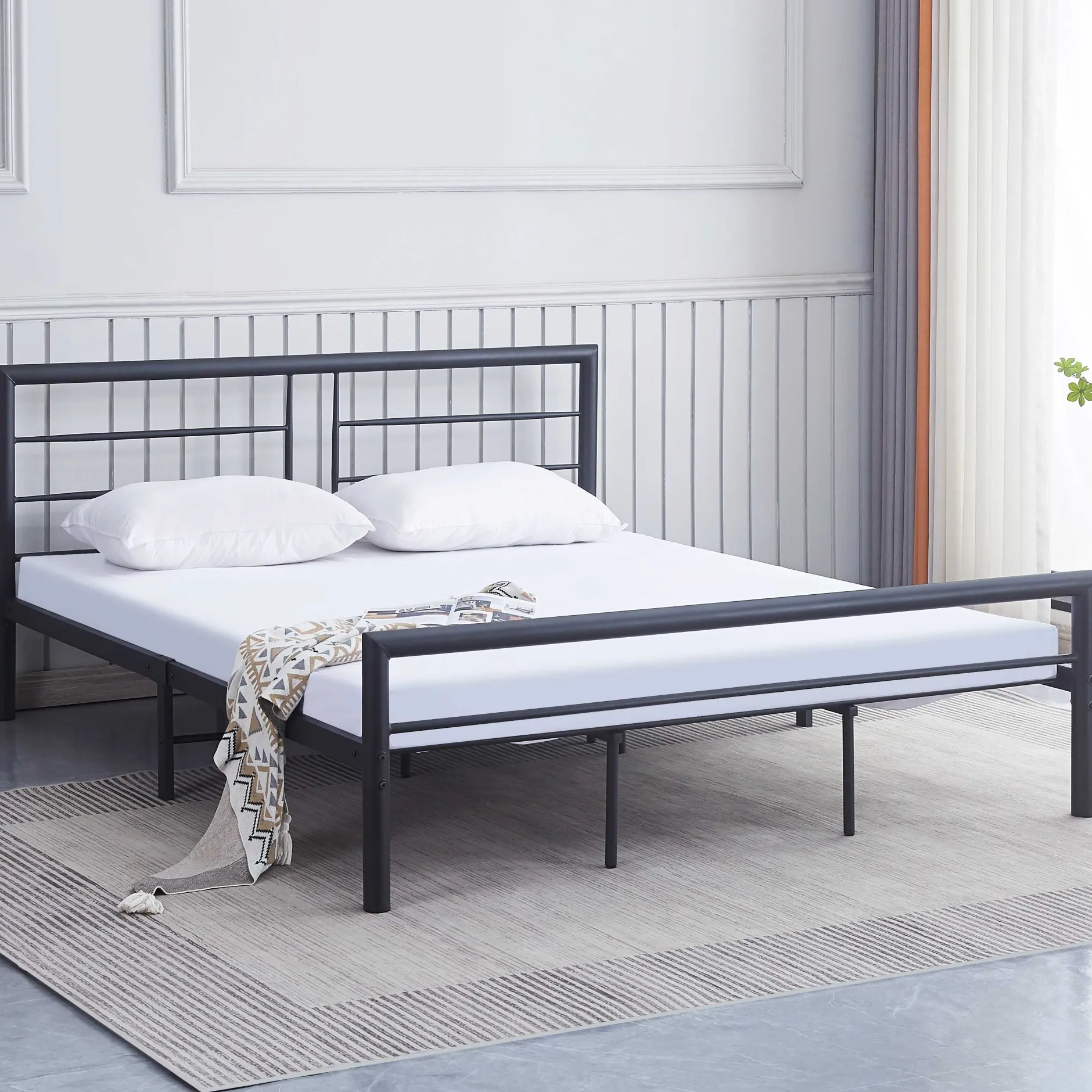 Dixon Metall-Doppelbett - 160x200cm - mattschwarz