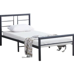 Dixon Metall Einzelbett - 90x200cm - mattschwarz