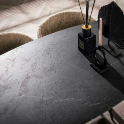 Dänischer Bar-Tisch Oval 140 cm - Graphit 3D Melamin