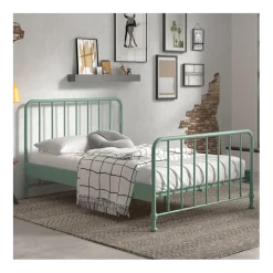 Doppelbett Bronxx Metall 140x200 - matt olivgrün