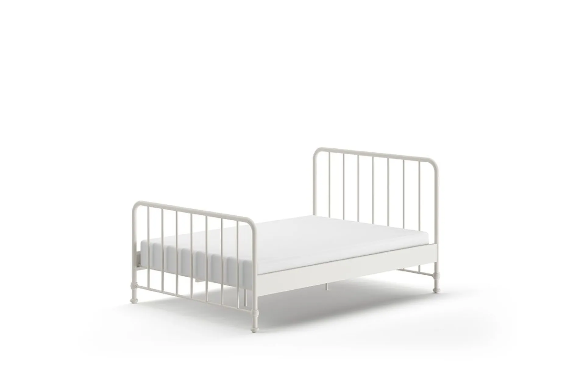 Doppelbett Bronxx Metall 140x200 - matt weiß