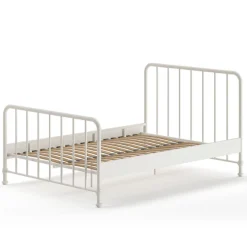 Doppelbett Bronxx Metall 140x200 - matt weiß