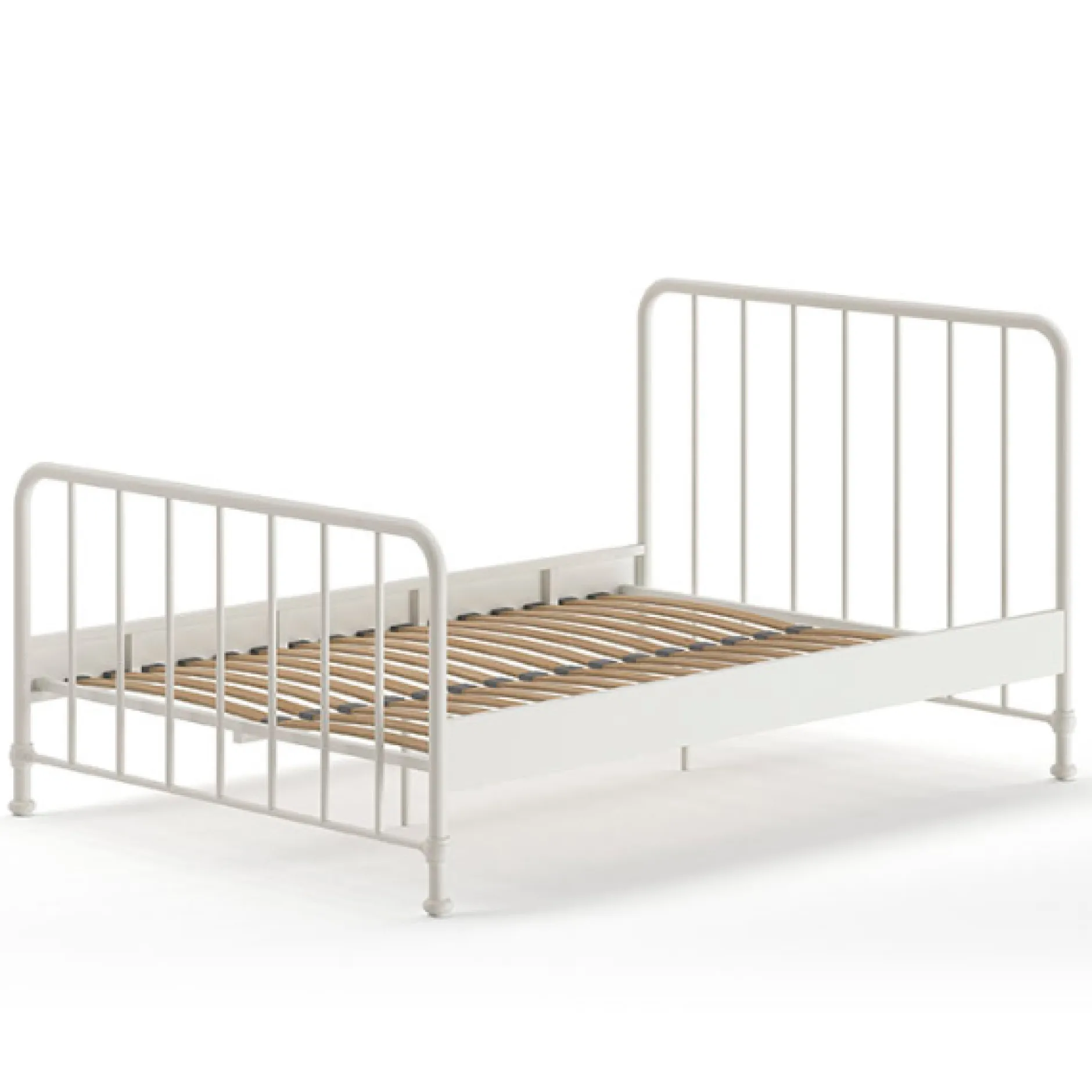 Doppelbett Bronxx Metall 140x200 - matt weiß