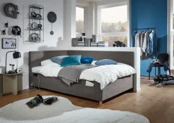 Doppelbett Cool | Mit Rückenlehne | 140 x 200 cm | Anthrazit Design