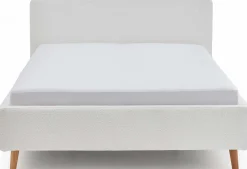 Doppelbett Dalila 180x200cm Teddystoff - weiß