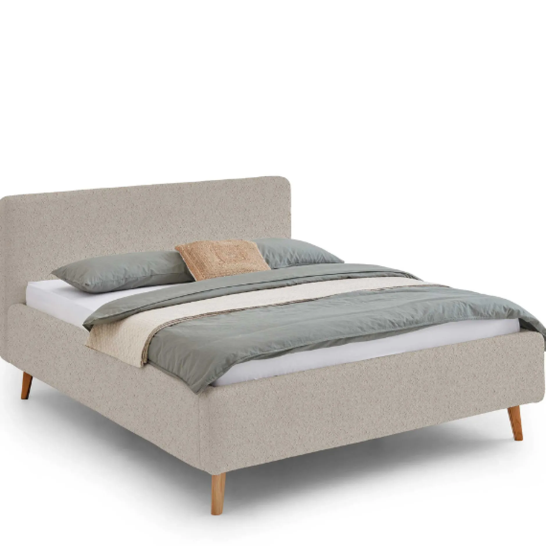 Doppelbett Dalila 160x200cm Teddystoff - beige