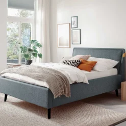 Doppelbett Estee 140x200 - blau/schwarz
