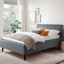 Doppelbett Estee 140x200 mit Stauraum - blau/schwarz