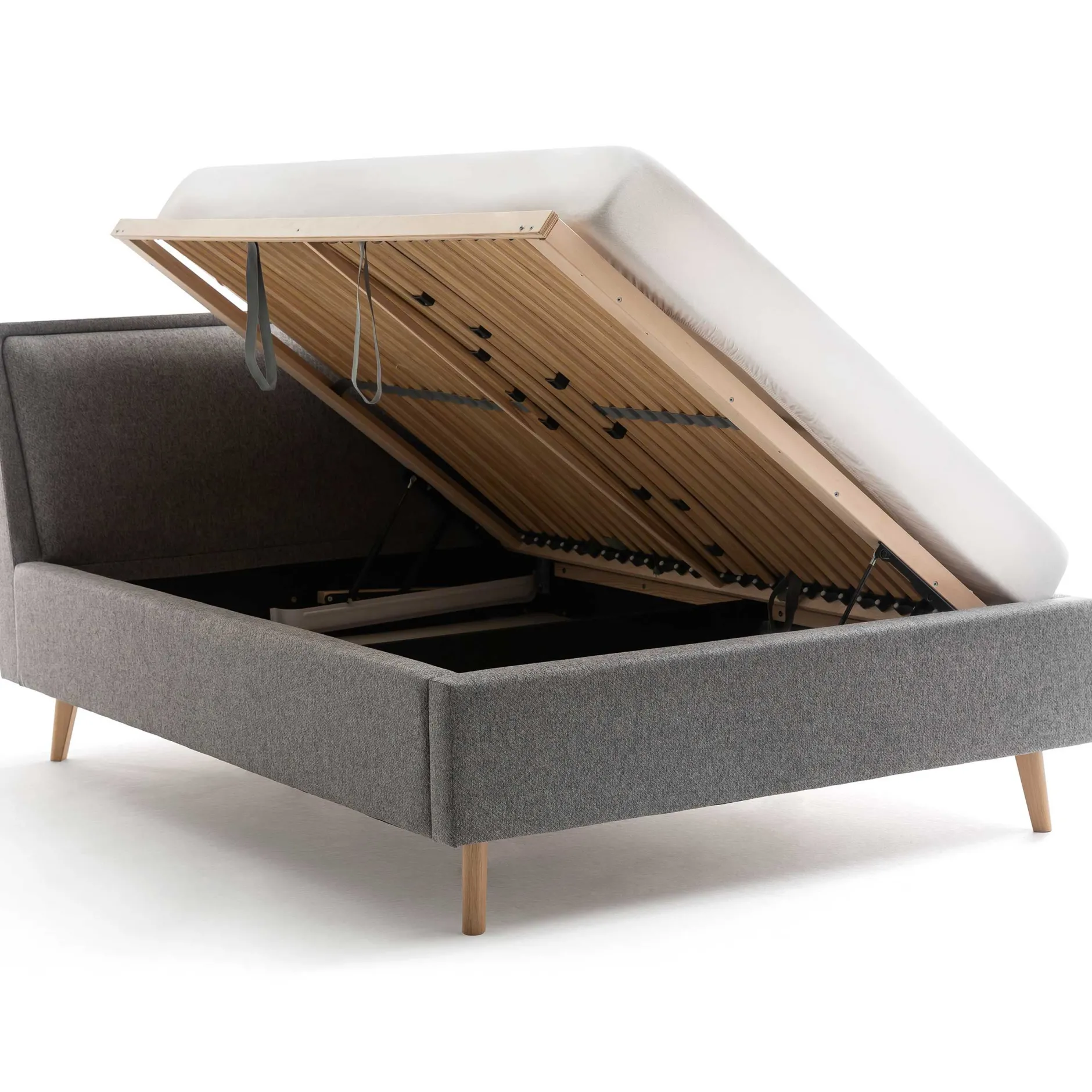 Doppelbett Estee 140x200 mit Stauraum - grau/ocker