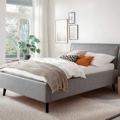 Doppelbett Estee 140x200 mit Stauraum - grau/schwarz