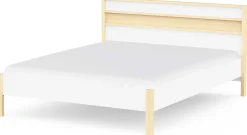 Doppelbett Heva - 160x200cm - weiß/Eiche Dekor