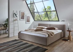 Doppelbett Kubrik 180x200cm Rippensamt - taupe