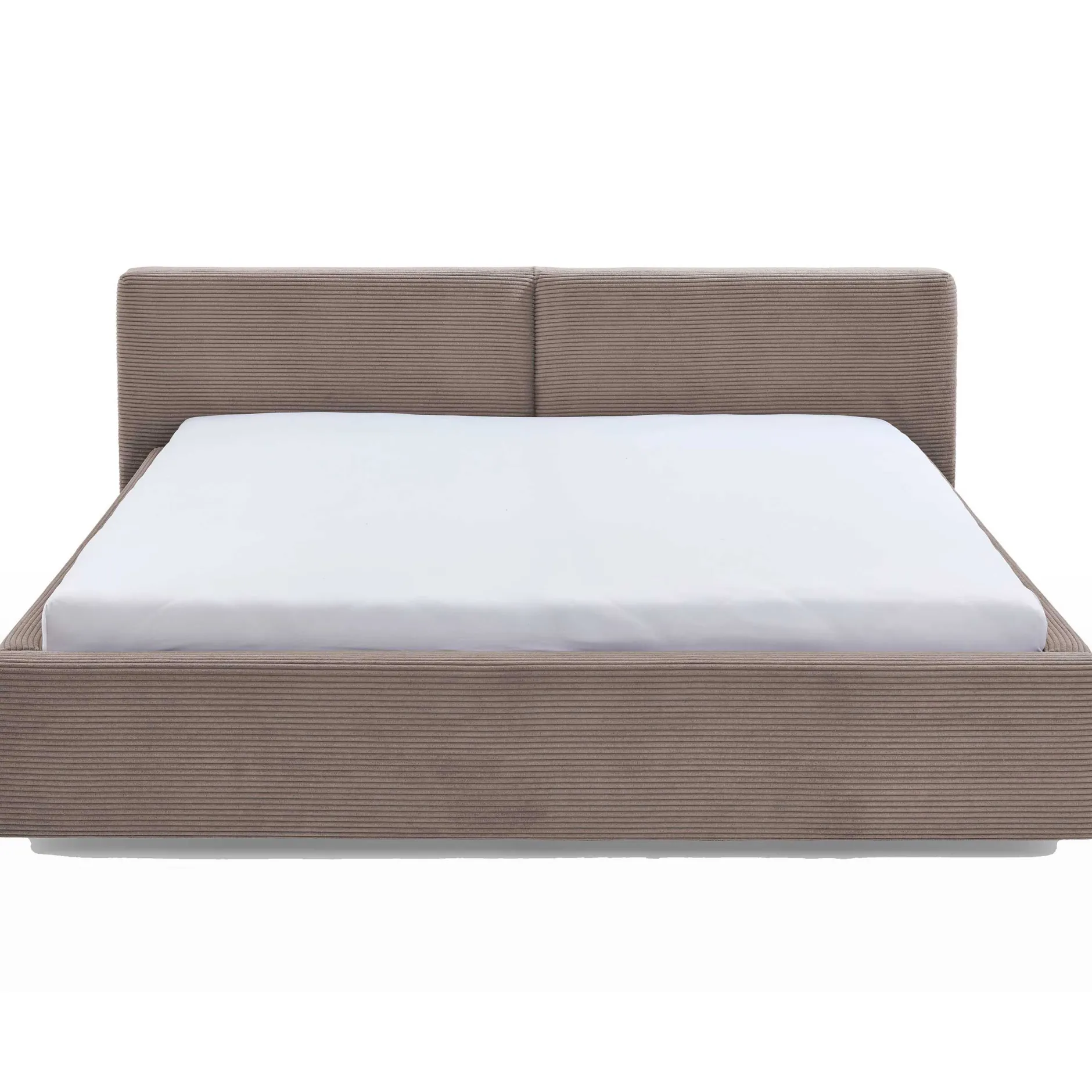 Doppelbett Kubrik 180x200cm Rippensamt - taupe