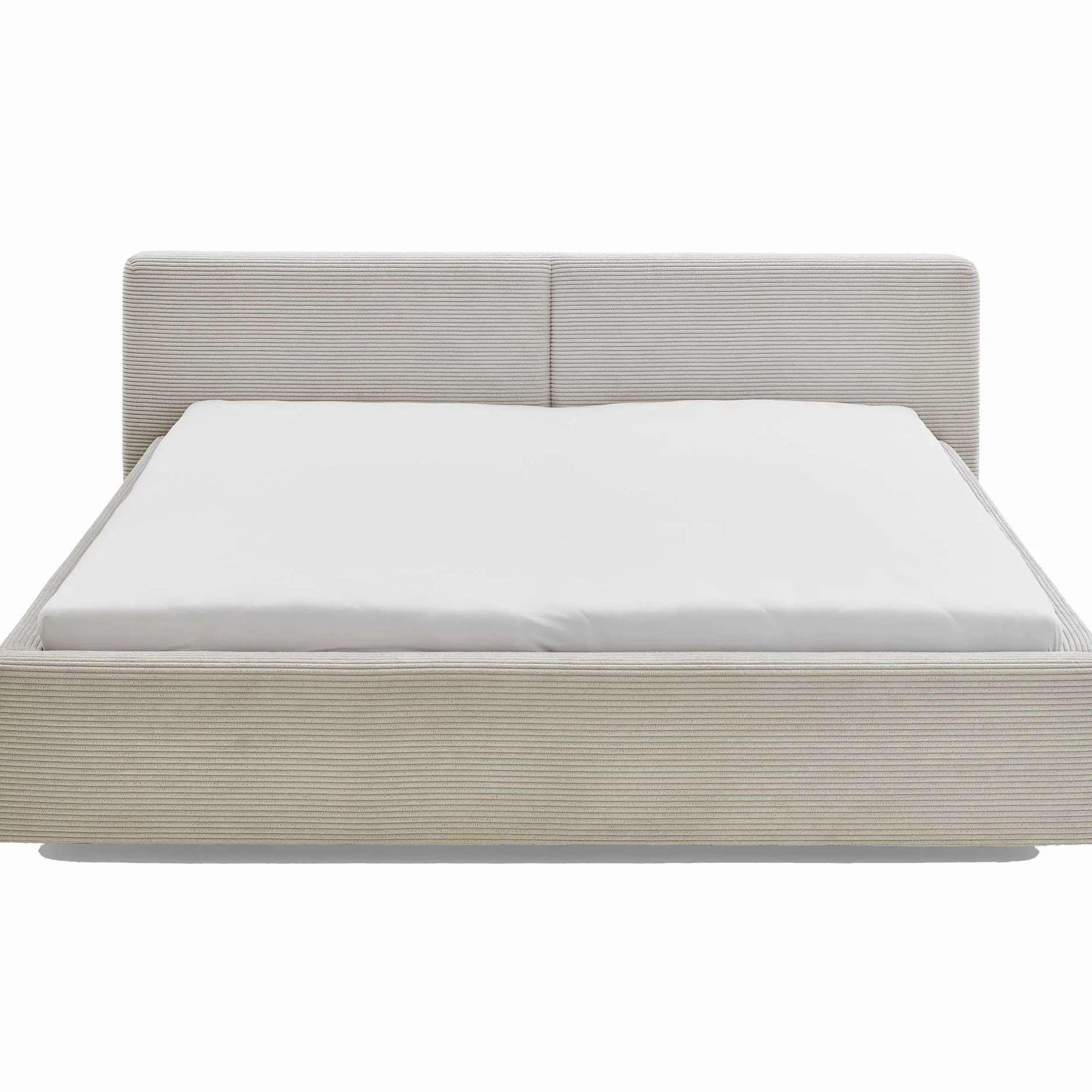 Doppelbett Kubrik 180x200cm Rippensamt - beige
