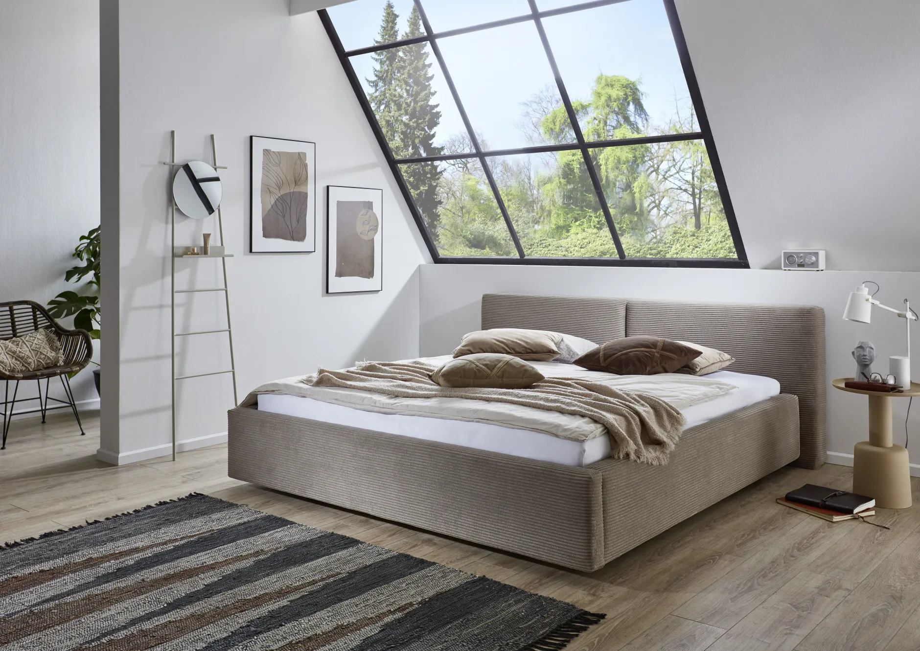 Doppelbett Kubrik | 160 x 200 cm | Taupe