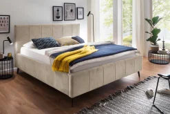 Doppelbett Lizzie 160x200cm mit Stauraum - beige