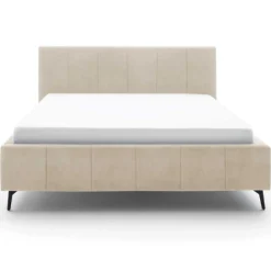 Doppelbett Lizzie 160x200cm mit Stauraum - beige
