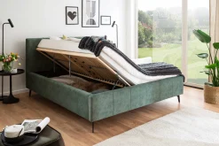 Doppelbett Lizzie 160x200cm mit Stauraum - grün