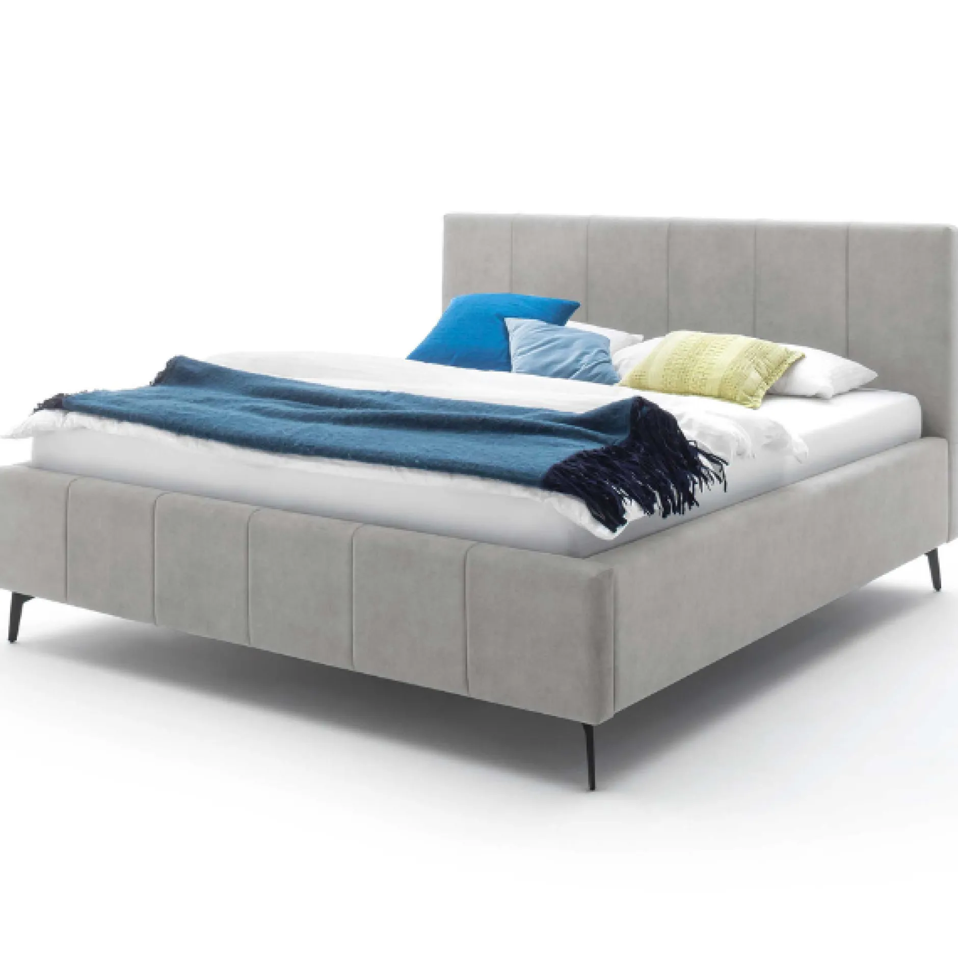 Doppelbett Lizzie 160x200cm mit Stauraum - grau