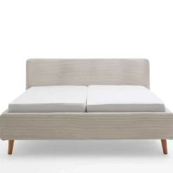 Doppelbett Madras 140x200cm Rippensamt - beige