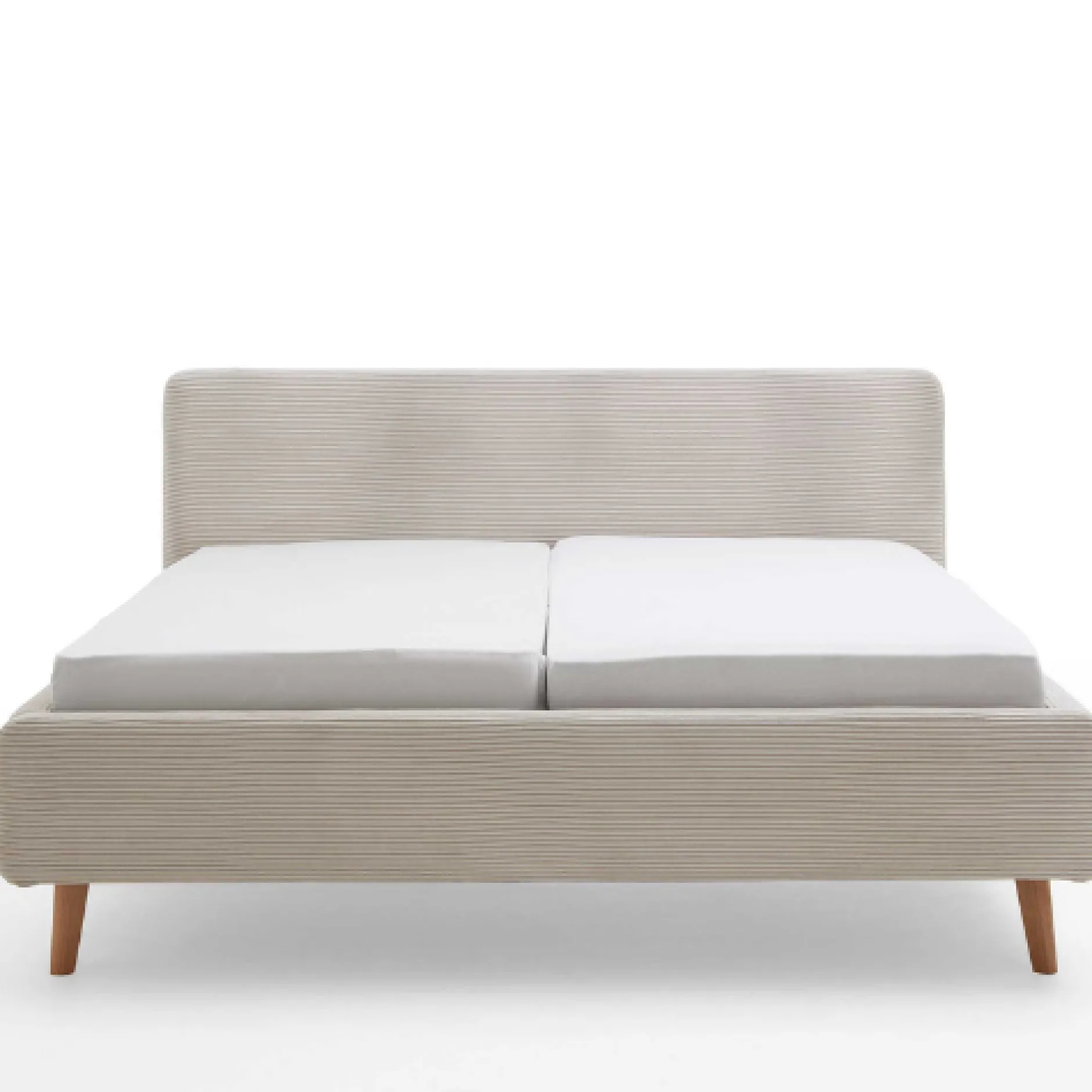 Doppelbett Madras 180x200cm Rippensamt - beige