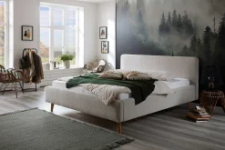 Doppelbett Madras 180x200cm Rippensamt - beige