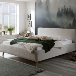 Doppelbett Madras 180x200cm Rippensamt - beige