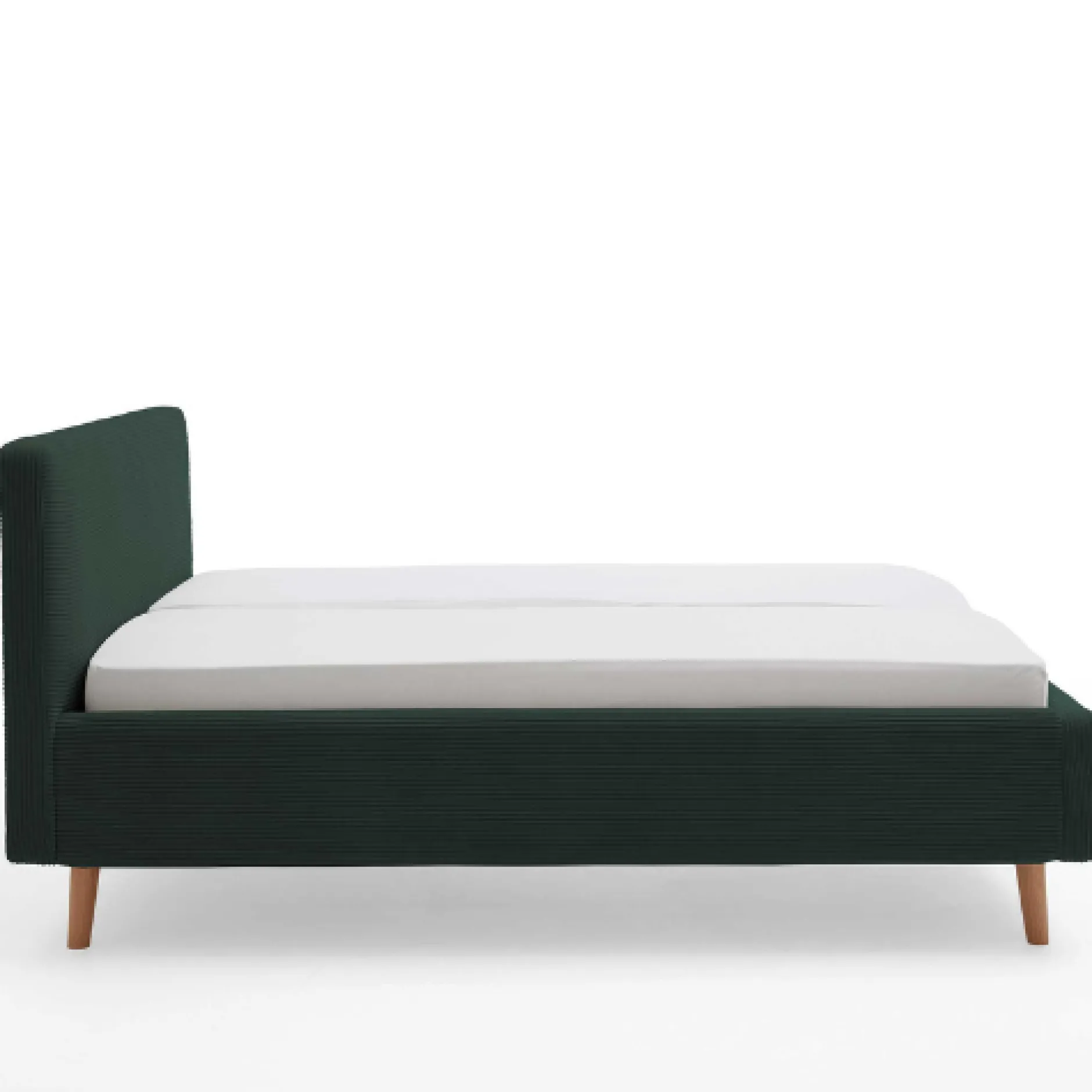 Doppelbett Madras 160x200cm Rippensamt - dunkelgrün