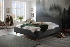 Doppelbett Madras 160x200cm Rippensamt - anthrazit