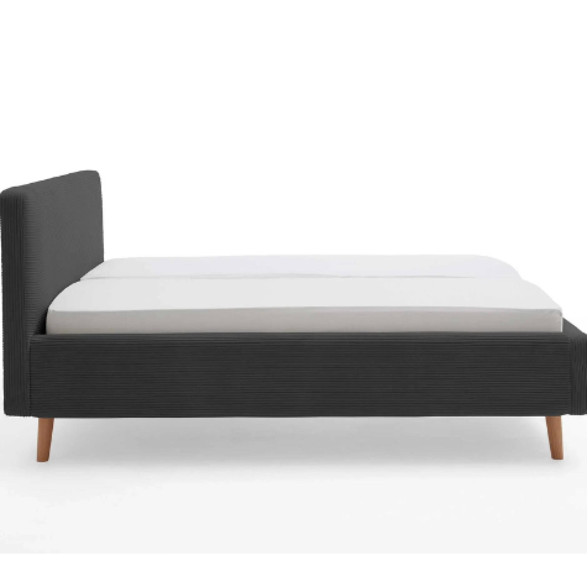 Doppelbett Madras 180x200cm Rippensamt - anthrazit