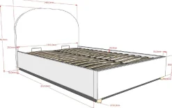Doppelbett Maeva mit Nachttischen - 140x200cm - mit Stauraum - weiß