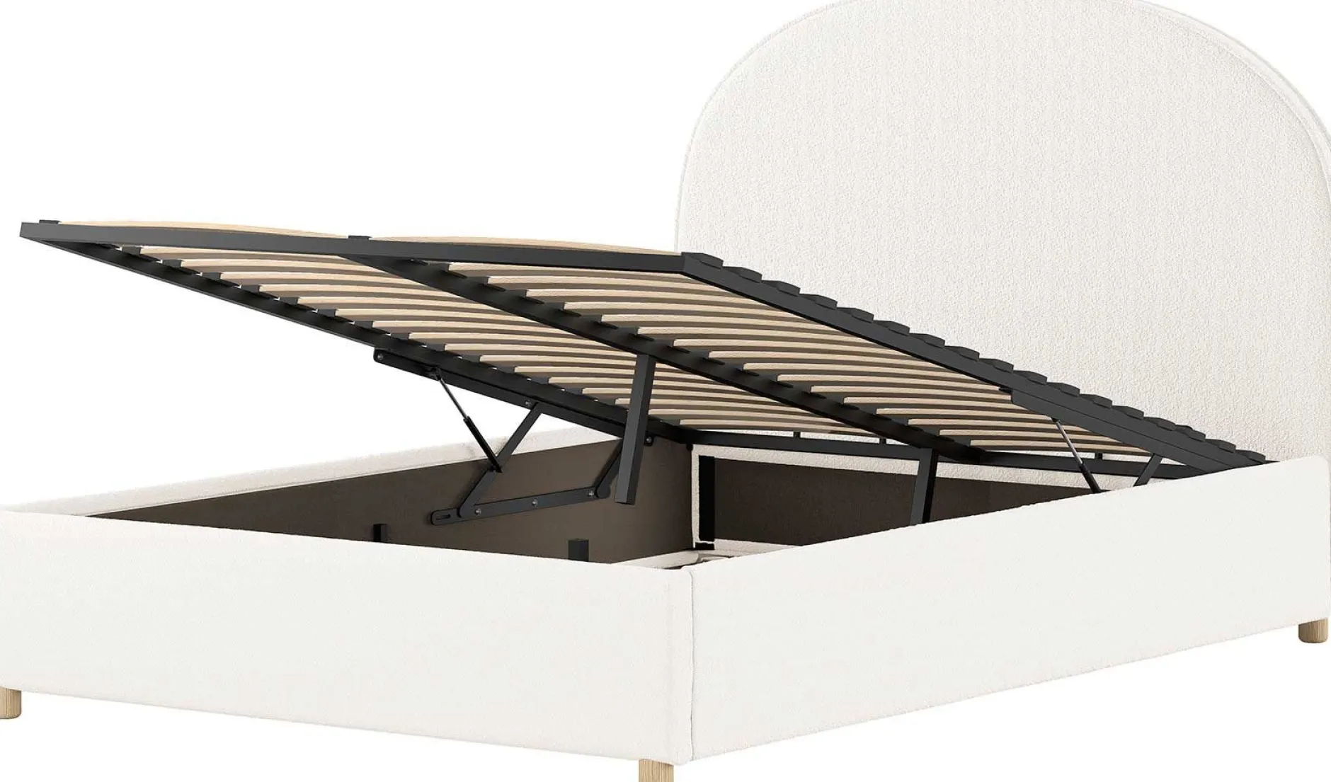 Doppelbett Maeva mit Nachttischen - 140x200cm - mit Stauraum - weiß
