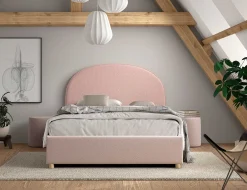 Doppelbett Maeva mit Nachttischen - 140x200cm - mit Lagerung - rosa