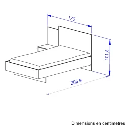 Doppelbett Mimizan | 120 x 200 cm | Helvezia Oak Design