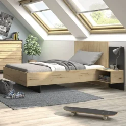 Doppelbett Mimizan | 120 x 200 cm | Helvezia Oak Design