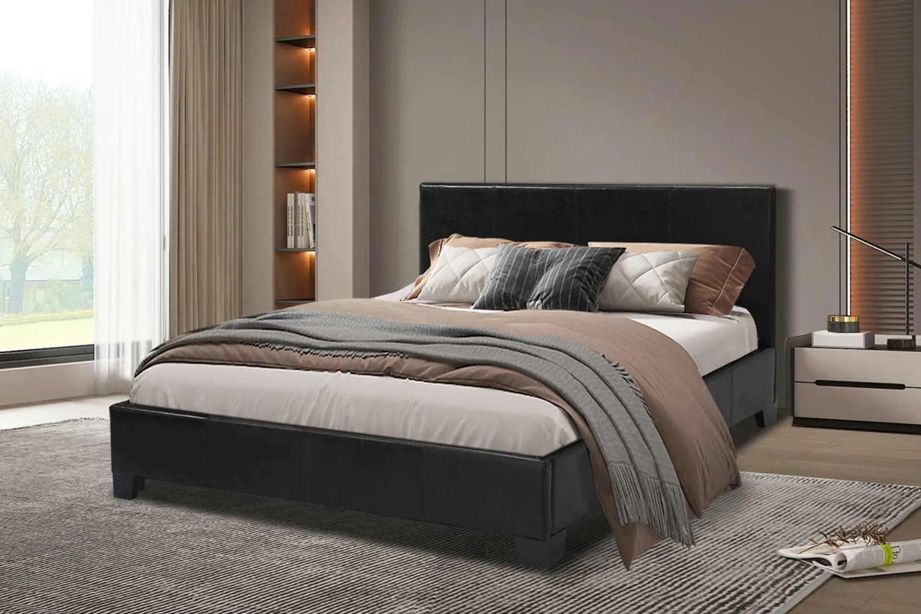 Doppelbett Miro 140x200 - schwarz