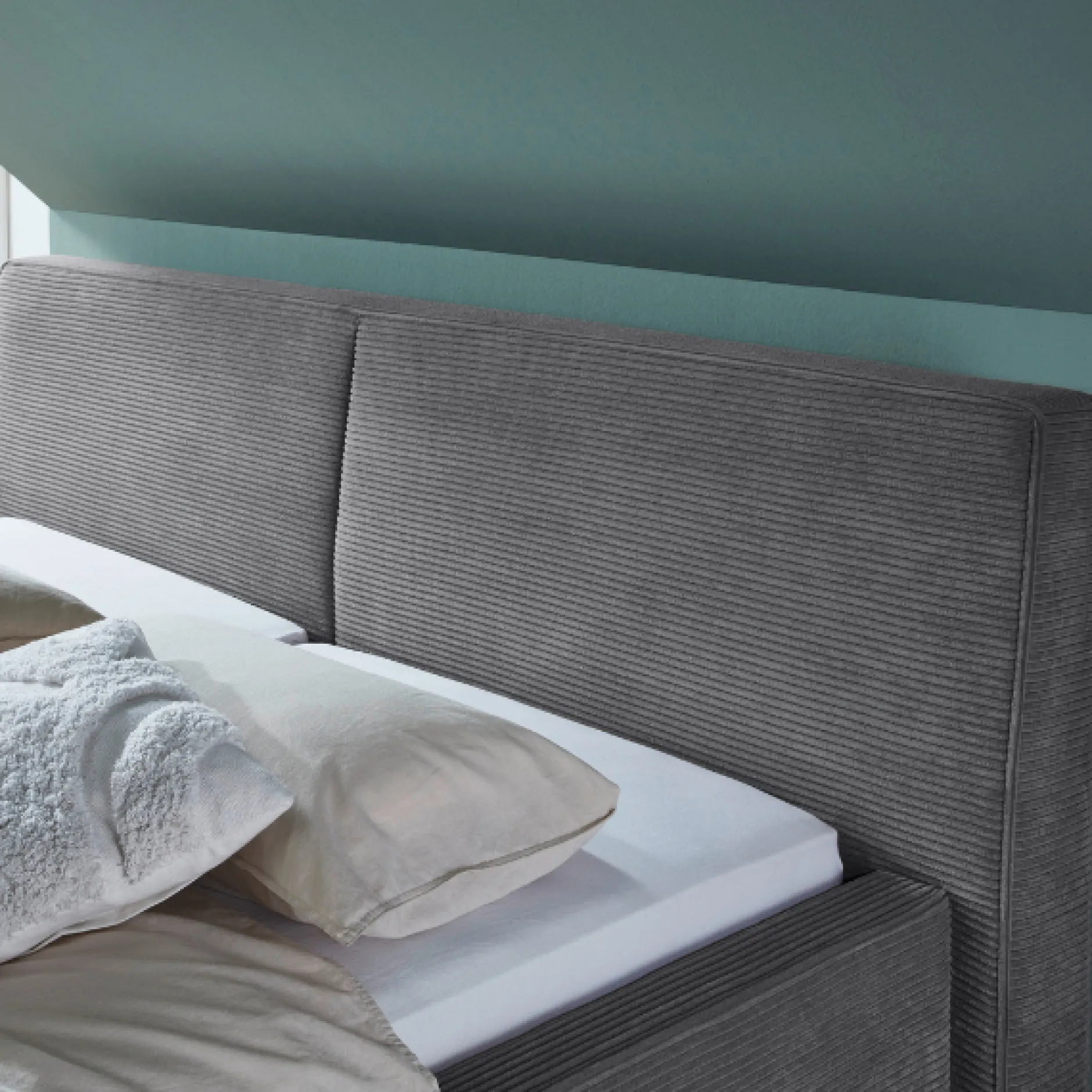 Doppelbett Mitoma | 160 x 200 cm | Design Grau