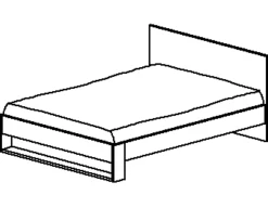 Doppelbett Nael - 140x190cm - Eiche Dekor/schwarz