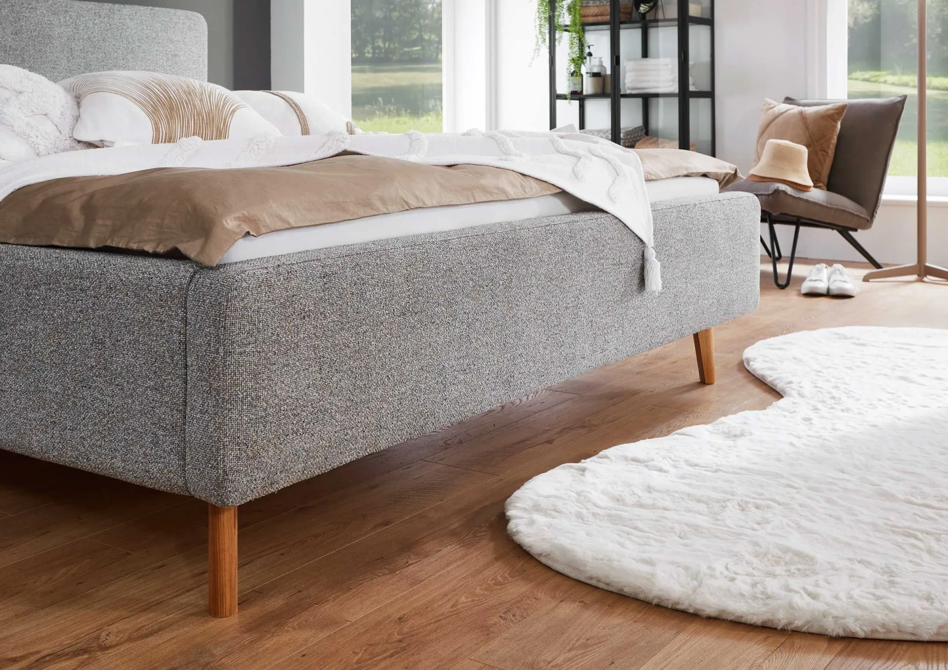 Doppelbett Nielsen | 160 x 200 cm | Grau