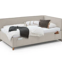 Doppelbett Ollie | Mit Rückenlehne | 140 x 200 cm | Beige Design
