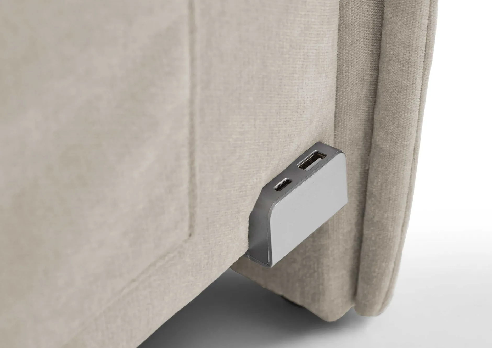 Doppelbett Ollie | Mit Rückenlehne | 140 x 200 cm | Beige Design
