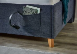 Doppelbett Ollie | Mit Rückenlehne | 140 x 200 cm | Dunkelblaues Design