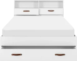 Doppelbett Sabri 140x190cm, 3 Schubladen - weiß