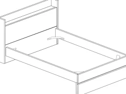 Doppelbett Sanna 180x200 - Dekor Eiche hell/ schwarz