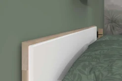 Doppelbett Sueno 140x200cm mit Stauraum - weiß/Eiche Dekor