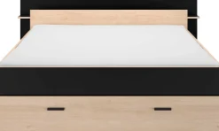 Doppelbett Tonight - 180x200cm - mit Schubladen - Eiche Dekor/schwarz
